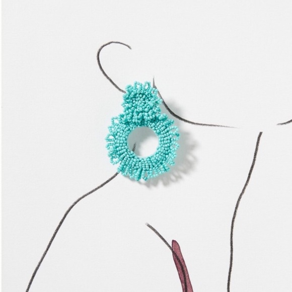 FREE when bundled! Turquoise Beaded Hoop Earrings! - Picture 5 of 5